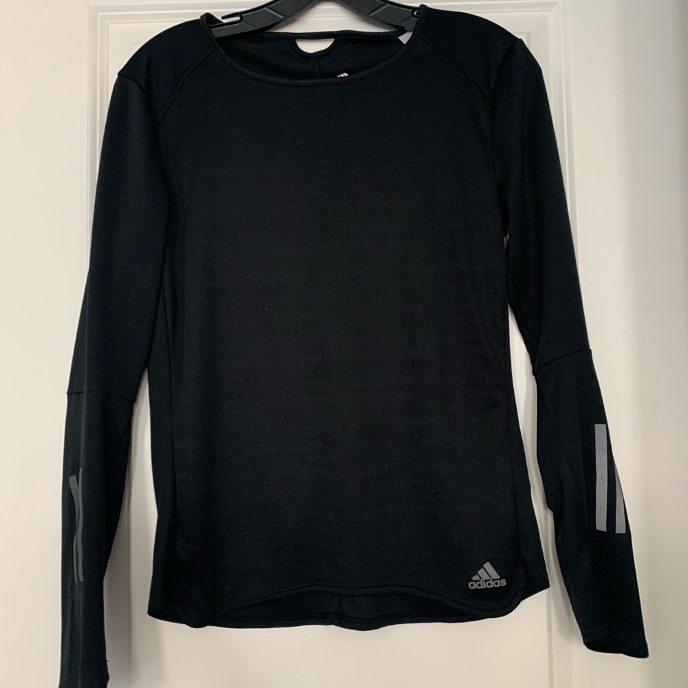 ADIDAS black long sleeve top size S